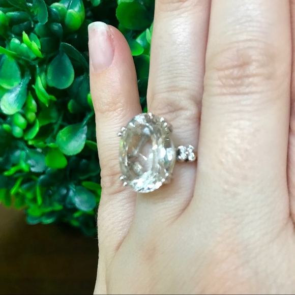 Large White Quartz Ring - 1/2CT - Picture 2 of 8